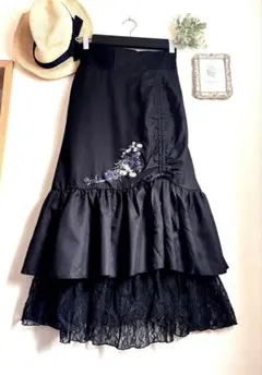 美品♡axes femme♡リボン　レース　ロングスカート　フリル　ボリューム