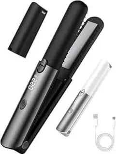 ヘアアイロン コードレス ミニ 6000mAh大容量・7段温度調節 黒