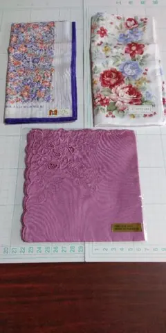 レディースハンカチ3枚まとめ売り