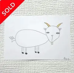 【子供の絵】No.12　ヤギ　efs*** 様 専用　手描きイラスト 　原画