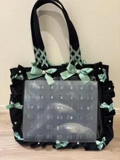 ザッカマート　フリルデザイン痛バッグ用トートバッグ　A4　くすみミント