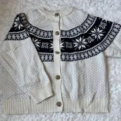 ニットカーディガン白