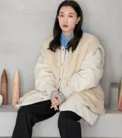 LOWRYSFARM ボアベスト ブルゾン