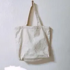 クリーム色キャンバス製トートバッグ　ノーブランド　エコバッグ　即購入OK