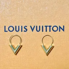 【超美品】ルイヴィトン エセンシャルV フープピアス ゴールド M61088