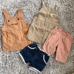 子供服 まとめ売り オーバーオール ハーフパンツ 4点セット　100 110のサムネイル
