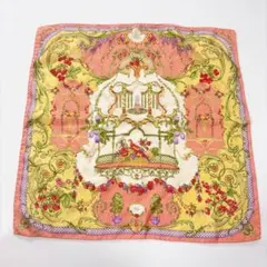 ETRO エトロ シルクスカーフ 花柄 シルク100% イタリア製 ピンク 黄色のサムネイル