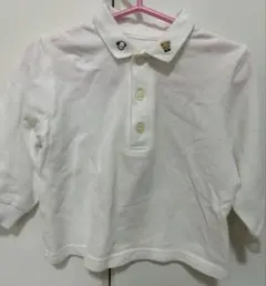ファミリア　白い長袖ポロシャツ