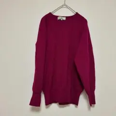 146【美品】レナウン　毛100％ ニット　セーター　38 ボルドー