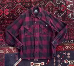 Dickies ヘビーウェイト バッファローチェック ネルシャツ レッド M