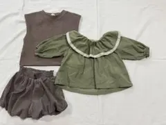 韓国子供服　ベスト　かぼちゃパンツ　スモック　earth ハンドメイド