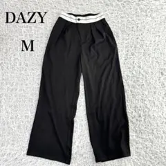 DAZY デイジー　ワイドパンツ　ブラック　ウエストホワイト　M