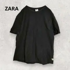 ZARA ワッフル風 半袖Tシャツ XL 黒 ゆったり快適 綿100% 夏コーデのサムネイル
