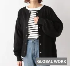 GLOBAL WORK キレイ見えサラサラ2wayカーディガン ブラック