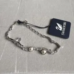新品タグ付きSwarovski パールクリスタルブレスレット