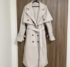 GRLライトベージュ トレンチコート ダブルブレスト