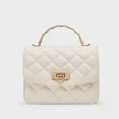 CHARLES&KEITH クレシダ キルトプッシュロックトップハンドルバッグ