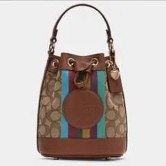 COACH シグネチャー 巾着 ショルダーバッグ マルチカラー デンプシー