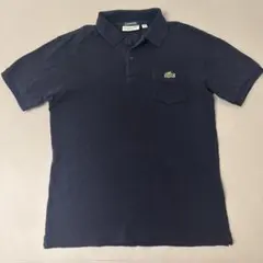 LACOSTE ポロシャツ ネイビー 胸ポケット付き
