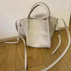 cooco クーコ　アイボリー レザー ミニトートバッグ