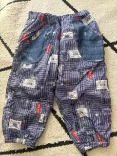 裏起毛デニム風プリント パンツ 80サイズ
