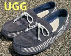 UGG アグ デッキシューズ チェスターストライプ スエード 26 ネイビー