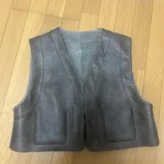 リバーシブル　レザーベスト　ファーベスト　ムートンベスト