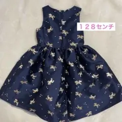 H&M ユニコーン柄 ノースリーブワンピース ネイビー