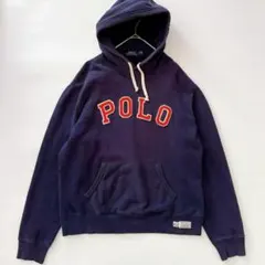 ポロラルフローレン】ヘンリーネックパーカー 2XL ネイビー 刺繍ロゴ p 