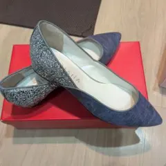 ダイアナ　グリッターパンプス　デニム　24.5センチ