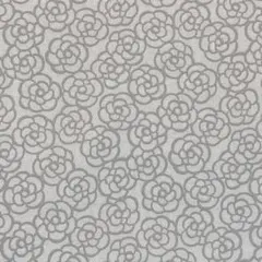 [no.4862]セール☆カメリアレース ライトグレー 綿サテン 生地＊