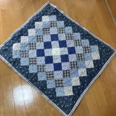 ハンドメイド パッチワークキルト 蝶 藍染風 和モダン タペストリー