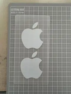 Appleロゴ ステッカー 2枚セット 透明