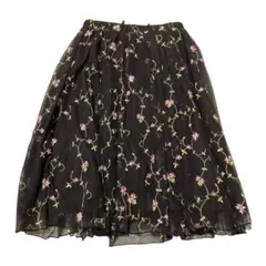 earth music&ecology 刺繍チュールレーススカート 中古品