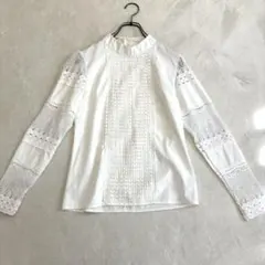 Qiaoqiao フロントレースシャツブラウス　S