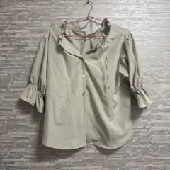 OLIVE des OLIVE フリル付き五分袖シャツ