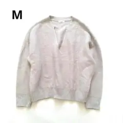 ライトグレー Vネック ニット　セーター　ゆったりサイズ