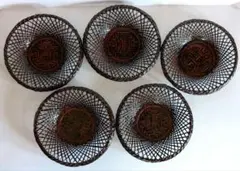 竹細工　茶托５枚セット（籃胎漆器）