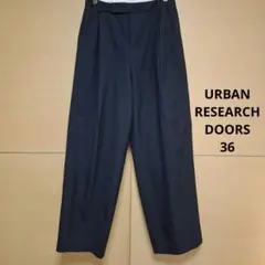 URBAN RESEARCH DOORSネイビー ワイドスラックス パンツ36