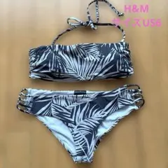 H&M グレー　ヤシの葉柄　ビキニ　サイズS相当のサムネイル