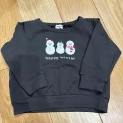 雪だるま刺繍トレーナー 100cm
