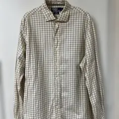 ポニーロゴなし】ポロラルフローレン チェックシャツ L 希少 90s シミあり