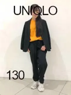 今日限り特価！UNIQLO GIRLS タックワイドテーパードパンツ 130良品