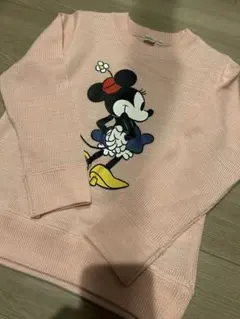 ミニーマウス プリント ピンク セーター
