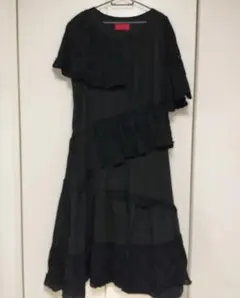 あ*ご様 着画あり somari♢ブラック ロング レース ワンピース