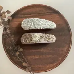 ヘアピン〈大〉2個セット インド刺繍リボン＊ハンドメイド / ヘアアクセサリー