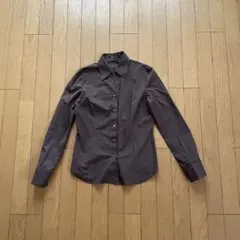 COMME CA DU MODE コムサ長袖シャツ Mサイズ ダークブラウン