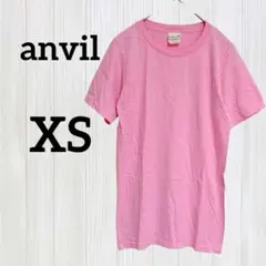 anvil【XS】無地 Ｔシャツ クルーネック半袖 ピンク 綿 カジュアルのサムネイル