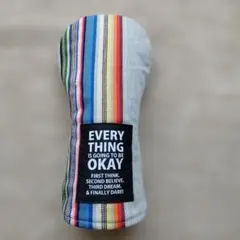 フェアウェイウッド　用　ハンドメイド　ヘッドカバー　ストライプ