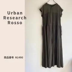 URBAN RESEARCH ROSSO スタンドカラーギャザーマキシワンピース